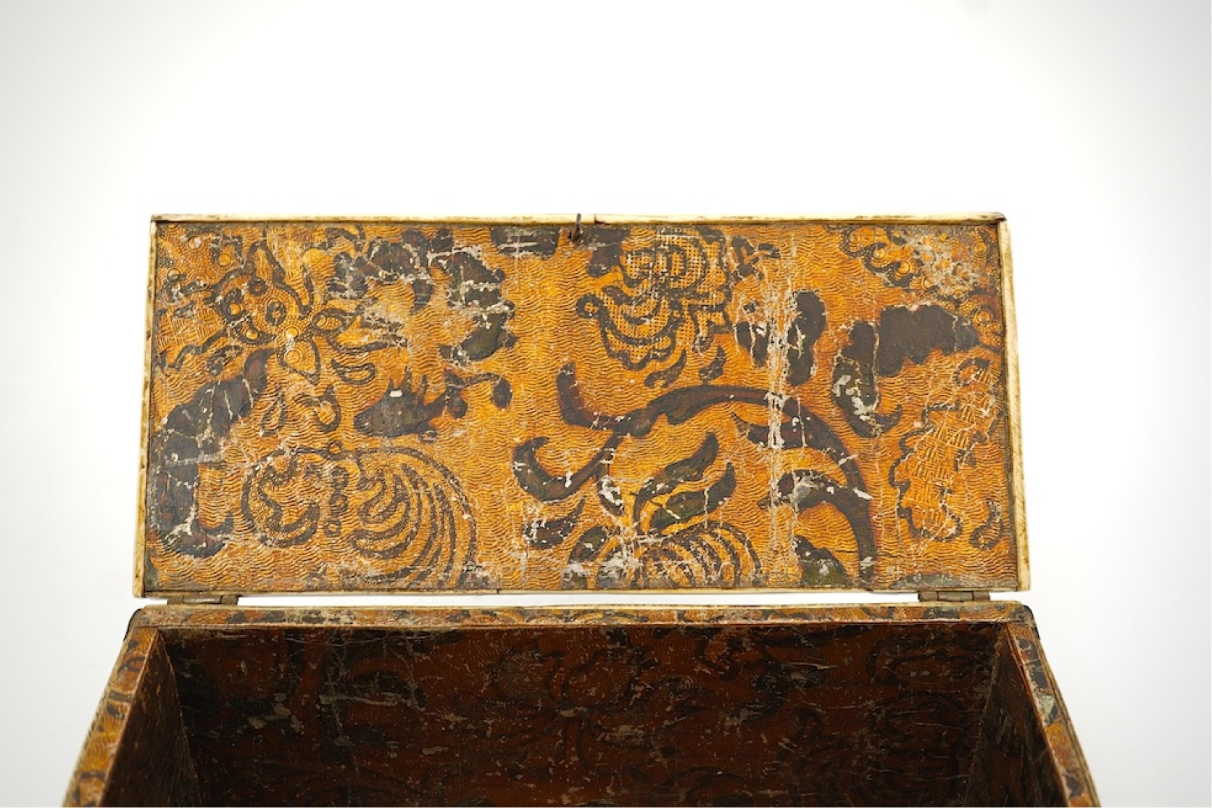 A 17th/18th century Indo-Colonial bone and hardwood inlaid box